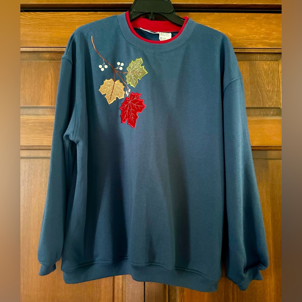 Basic Editions Fall Crew Neck Sweatshirt - image 1